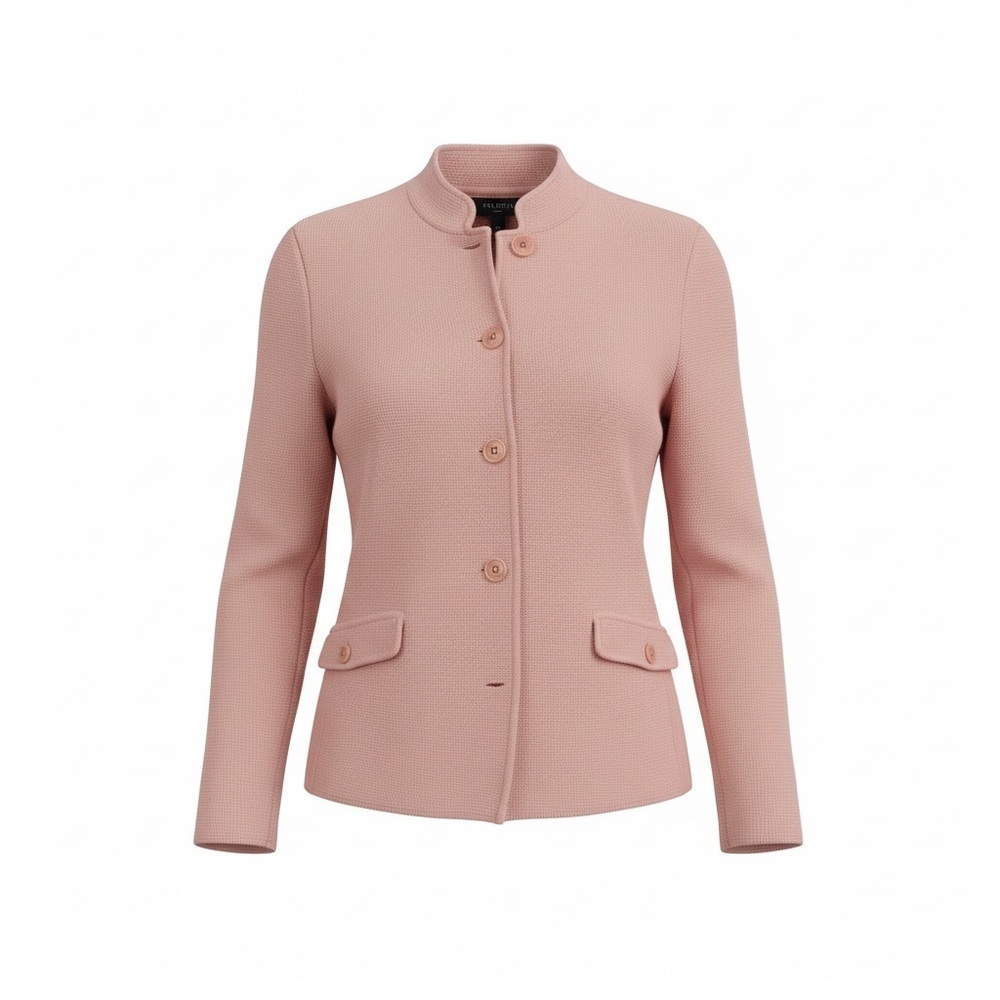 Talbots Dusty Rose Stand-Collar Button Jacket
